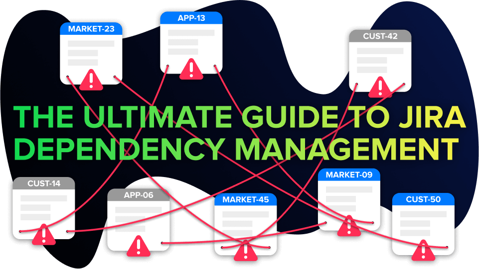 Illustration showing Jira tickets with dependency lines